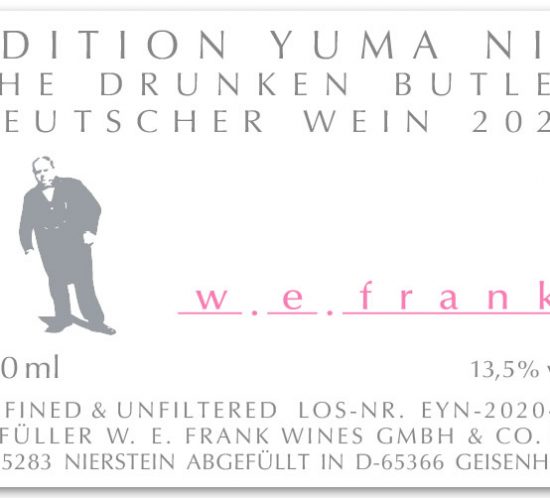 Etikett der The Drunken Butler Edition Yuma Nia 2020 von W. E. Frank