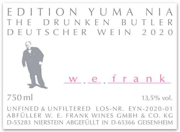 Etikett der The Drunken Butler Edition Yuma Nia 2020 von W. E. Frank